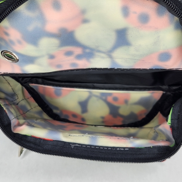 Large Ladybug Leaf Print Fanny Pack Crossbody Bum Bag Vintage 90s Pa - Picture 6 of 12